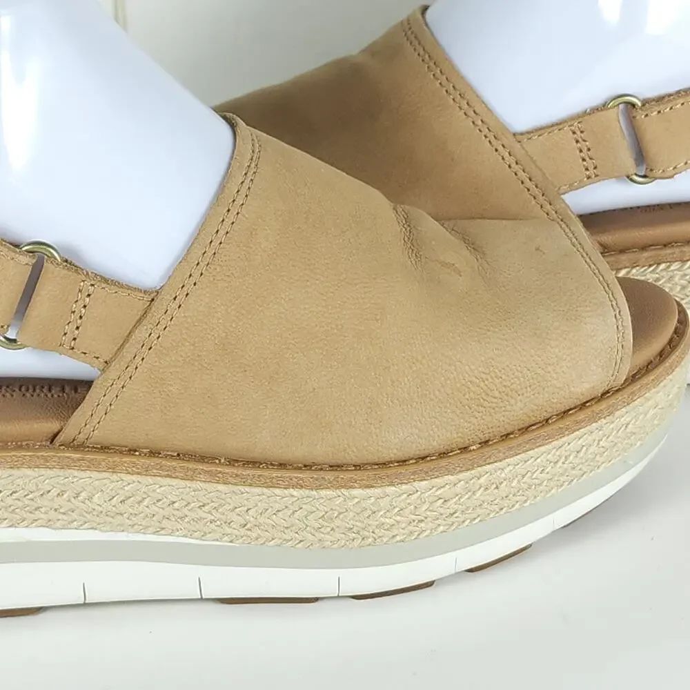 Timberland Emerson Point Women's US6 Tan Leather Wedge Slingback Sandals - Picture 16 of 16